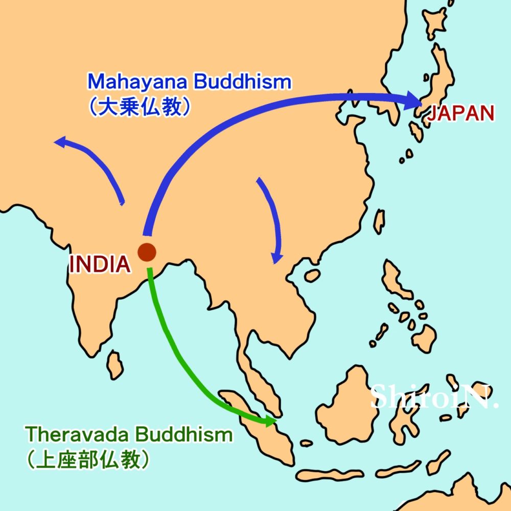 仏教の伝来、大乗仏教、上座部仏教、ミホトケを作る、shiroiN、夏乃しおり